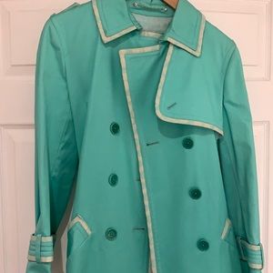 Women’s Coach trench coat turquoise size 10 EUC